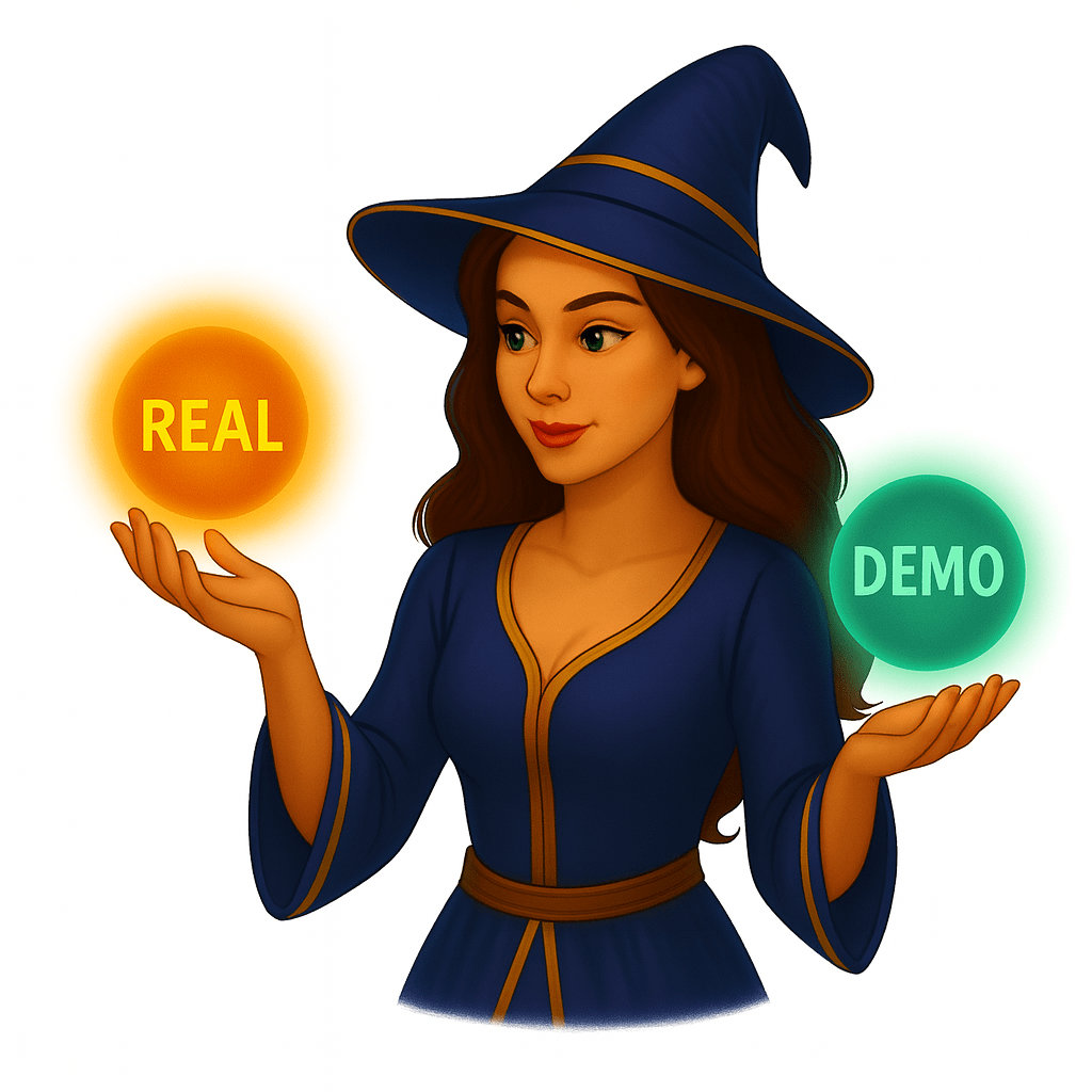 Demo vs real money mode comparison