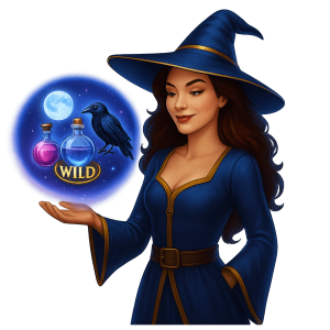 Magical design elements and slot symbols