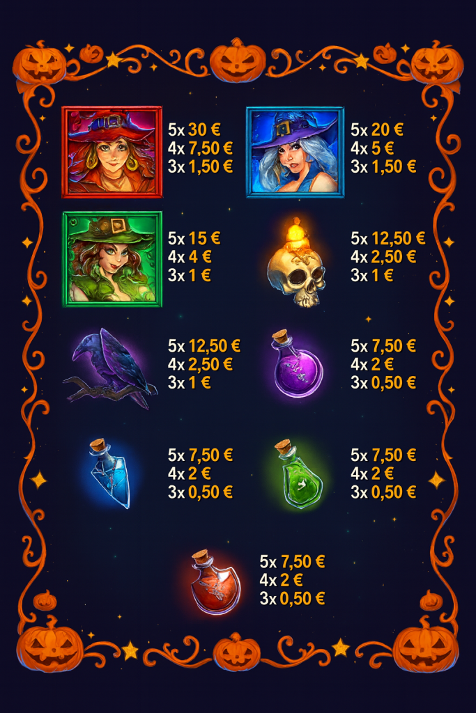 halloween fortune cash collect paytable