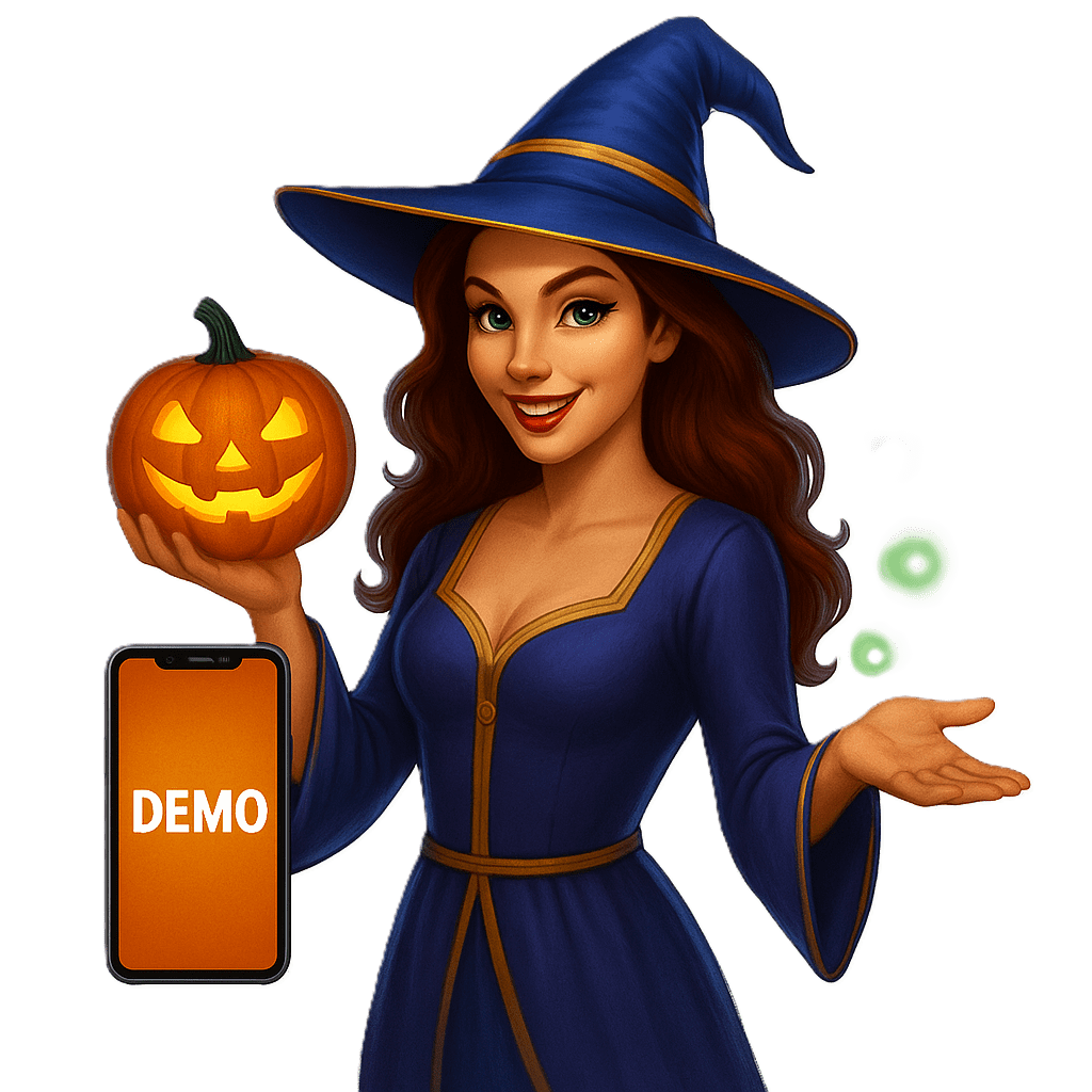 Halloween Fortune demo slot welcome screen